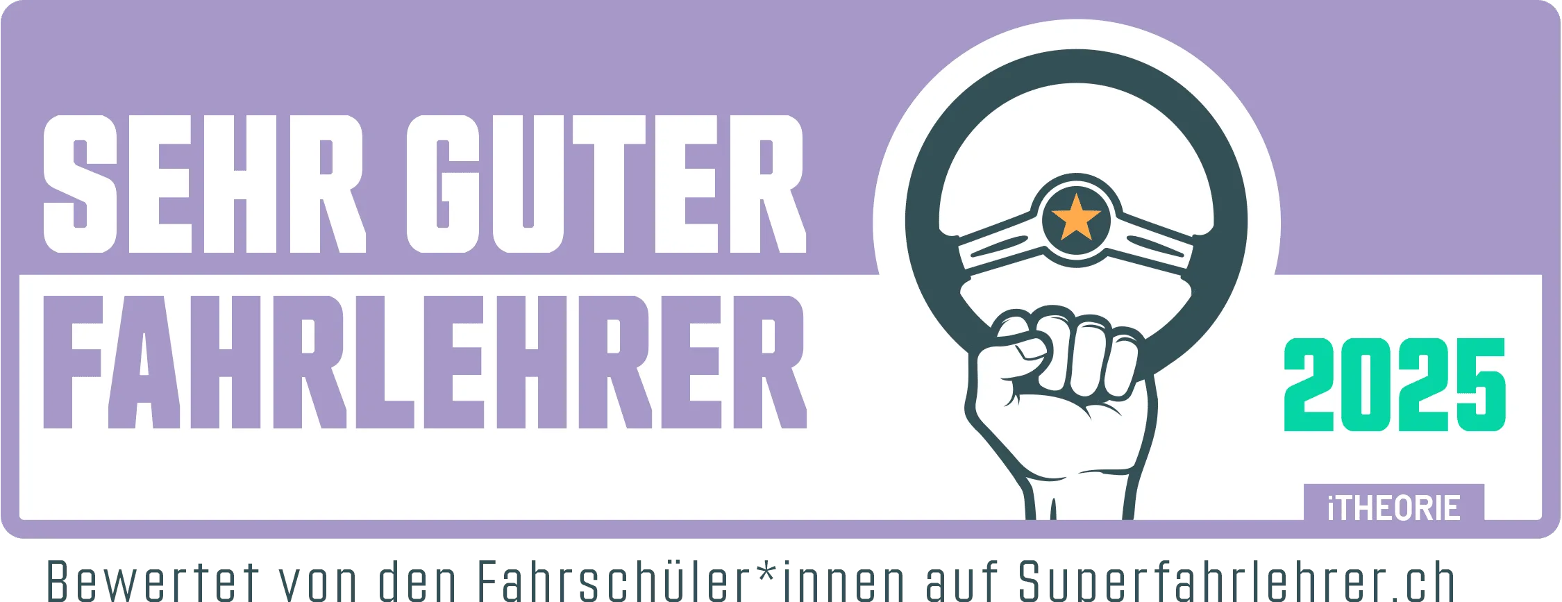 Sehr guter Fahrlehrer 2025, bewertet auf Superfahrlehrer.ch